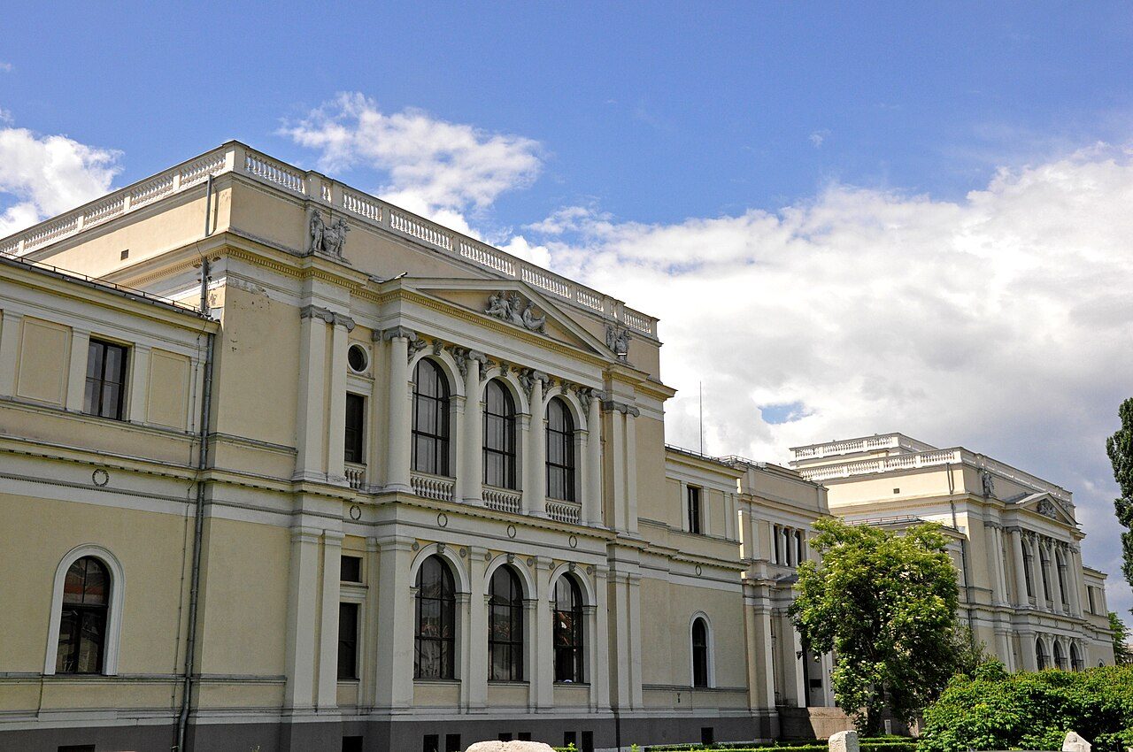 The yellow neo-Renaissance front of the National Museum of Bosnia and Herzegovina