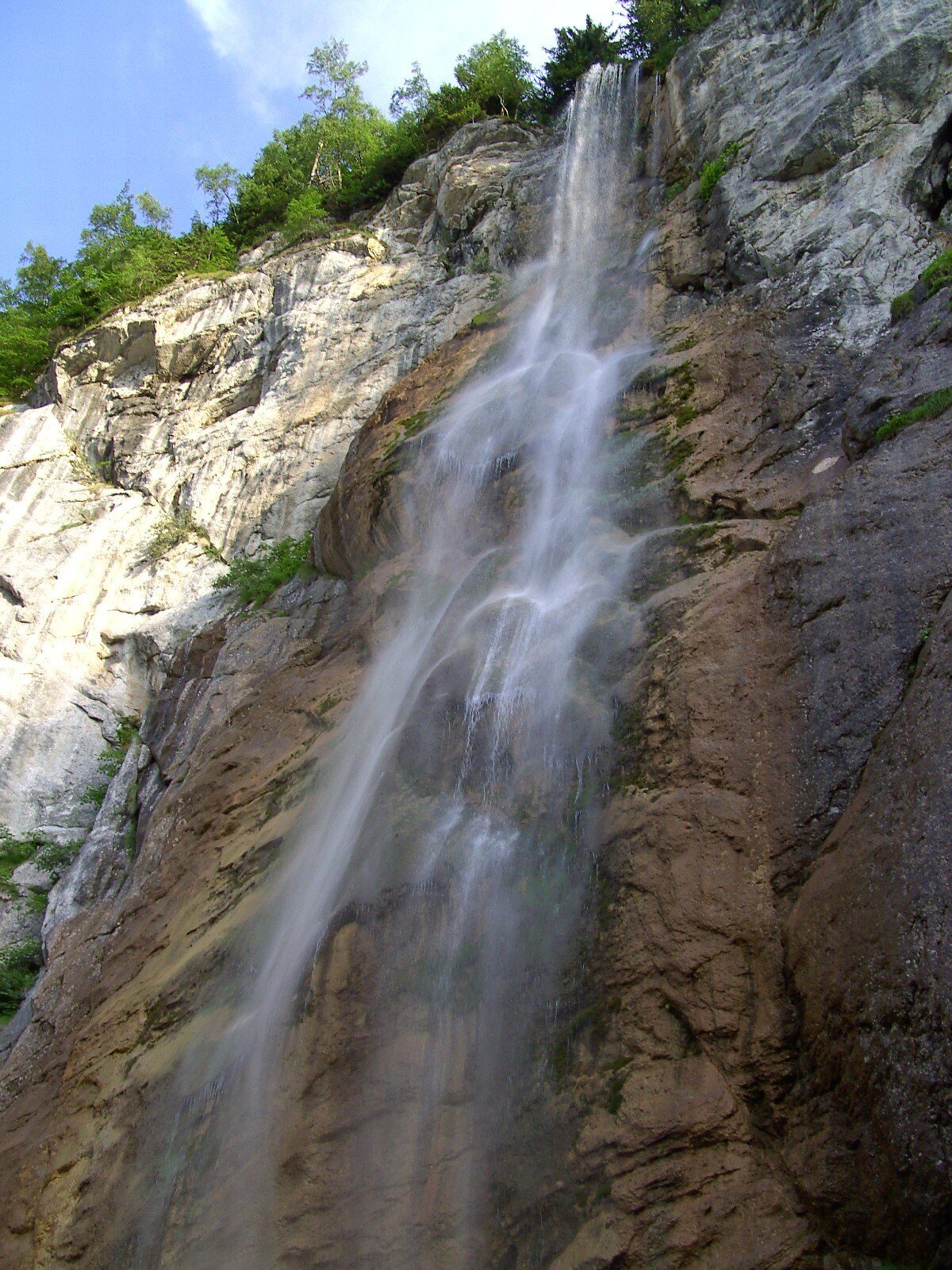 The Skakavac waterfall dropping down a sheer rock face near Sarajevo